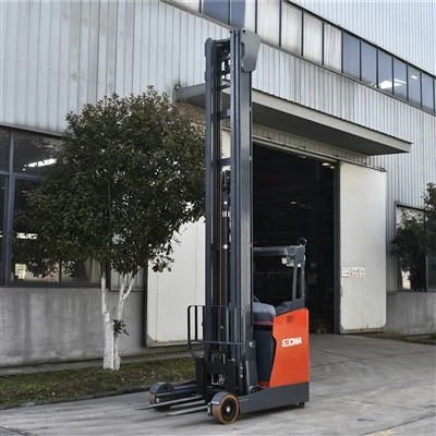 High Reach Forklift HN16M Reach Truck Forklift8m 9m 10m 12m 48v ยืนตัวเลือกลิเธียมตัวเลือกแบตเตอรี่ลิเธียม